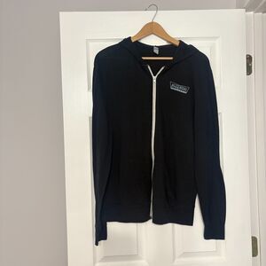 Krispy Kreme Doughnuts Hoodie Unisex XL Black Full Zip Lightweight Employee